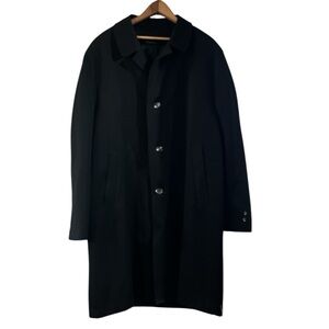 Executive by Barometer long trench coat black Jacket removable lining old money